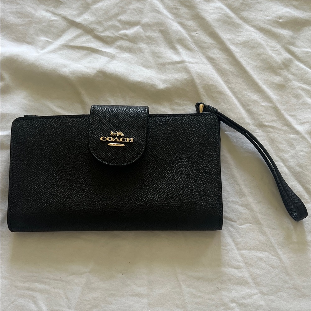 Coach Black Leather Women's Clutch Wallet